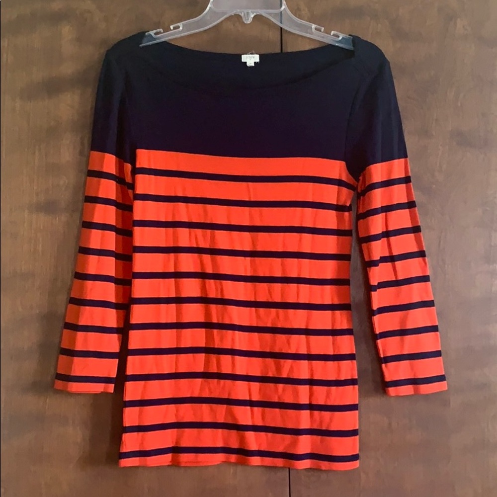 J Crew Striped Boatneck Shirt